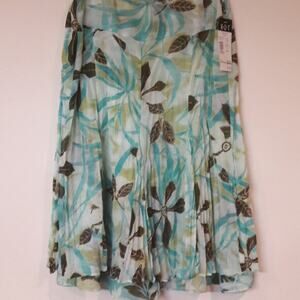 Women's 8 Reversible Pull On Skirt Tropical Floral